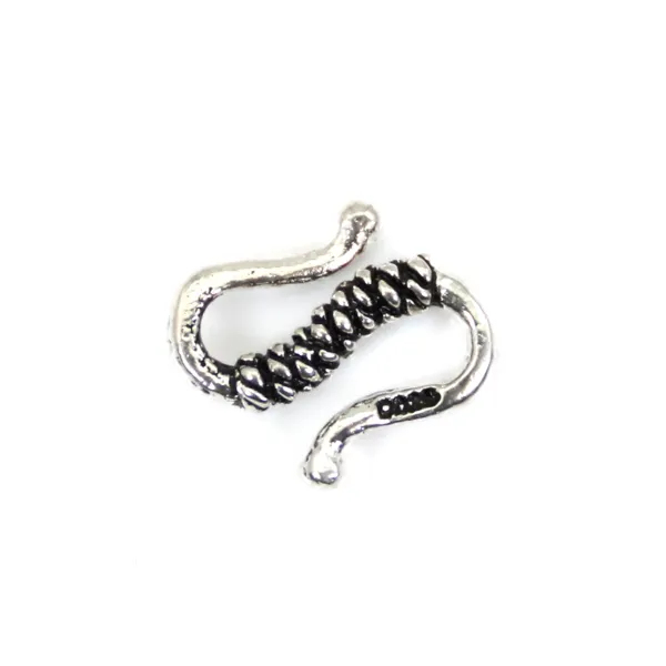 Fermoir S stylisé - Argent 925 niellé x 1pc