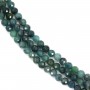 Turmalina azul redonda facetada 4mm x 39cm
