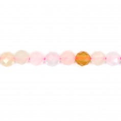 Morganite and aquamarine mix round faceted 4mm x 40cm