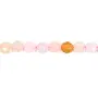 Morganite et aigue marine ronde facette mélangé 4mm x 40cm