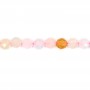 Morganite and aquamarine mix round faceted 4mm x 40cm