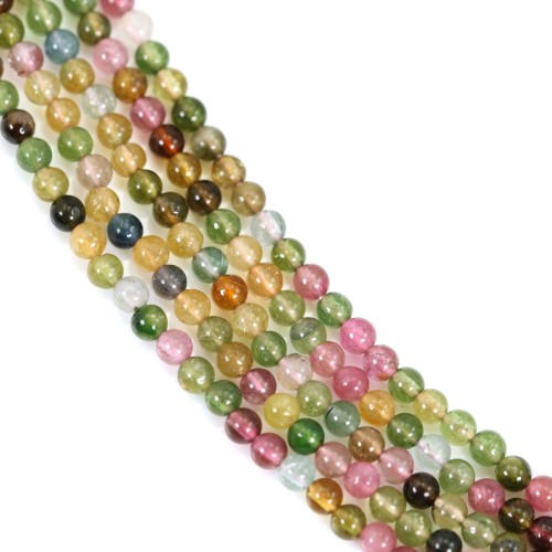 Turmalina multicolor redonda 3mm, calidad A x 39cm