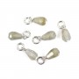 Breloque Labradorite goutte facetté 4x6mm - Argent 925 rhodié x 1pc