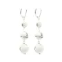 Boucle d'oreille Howlite 3 boules - Argent 925 x 2pcs