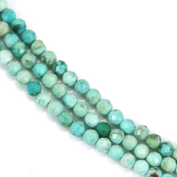 Peru Turquoise rund facettiert 3mm x 39cm
