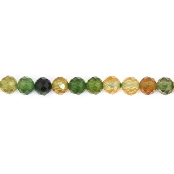 Turmalina verde amarela facetada redonda 3mm x 39cm