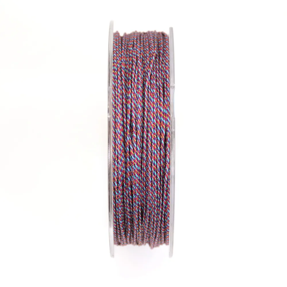 Fio de poliéster multicolorido vermelho turquesa 0,9 mm x 30 m