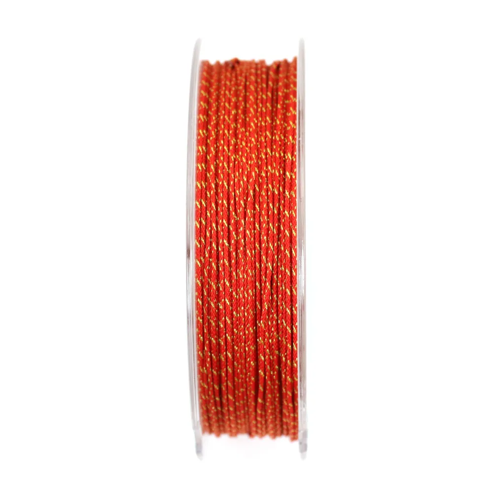 Fil polyester multicolore rouge doré 0.9mm x 30m
