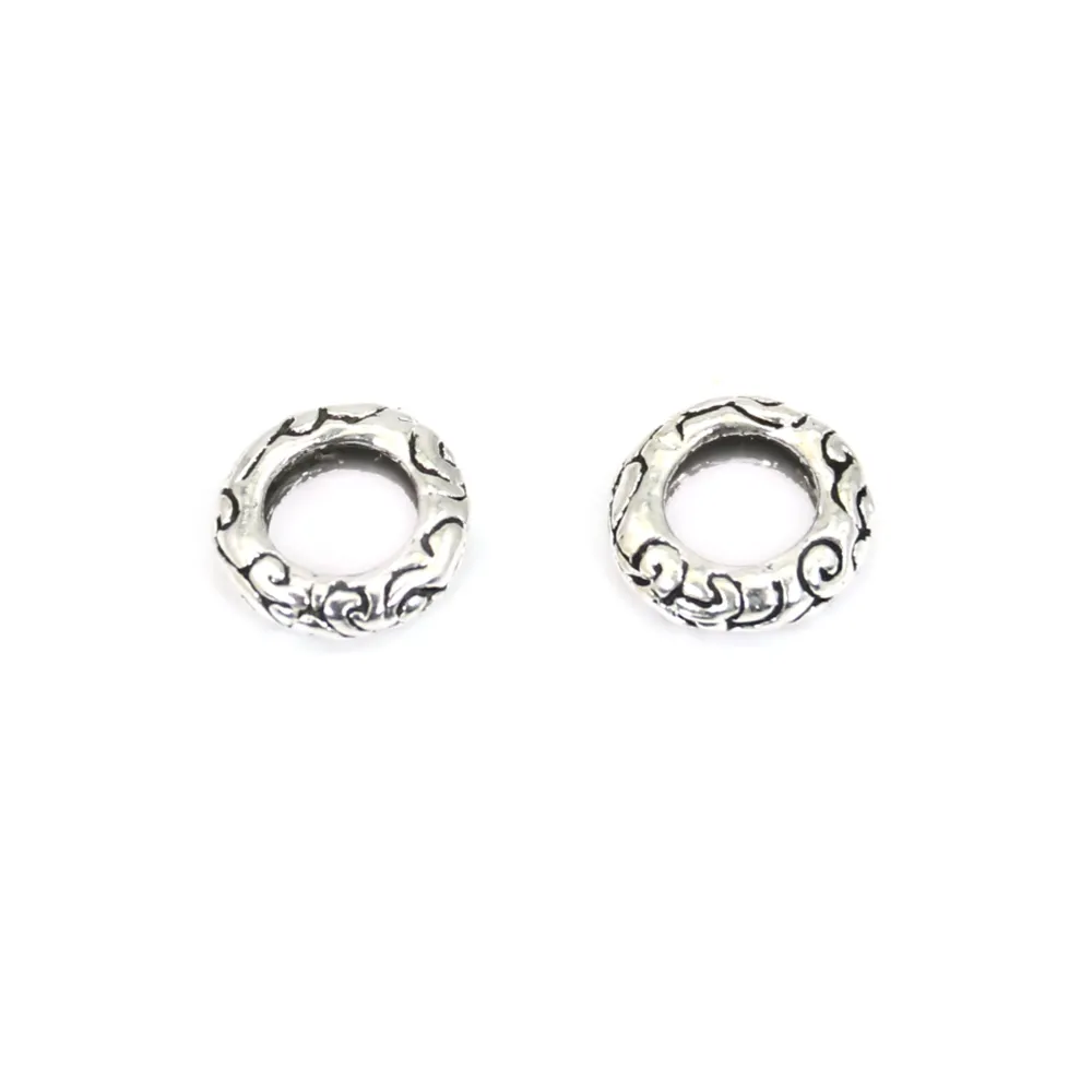 Cuenta espaciadora redonda patrón 2x8mm - Plata 925 niello x 2pcs