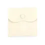Bolsa de veludo bege com botões 10x10cm x 1 unidade
