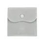 Grey velvet button pouch 10x10cm x 1pc
