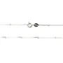 Chaîne perlé maille serpentine carré 0.8mm - Argent 925 rhodié x 40cm