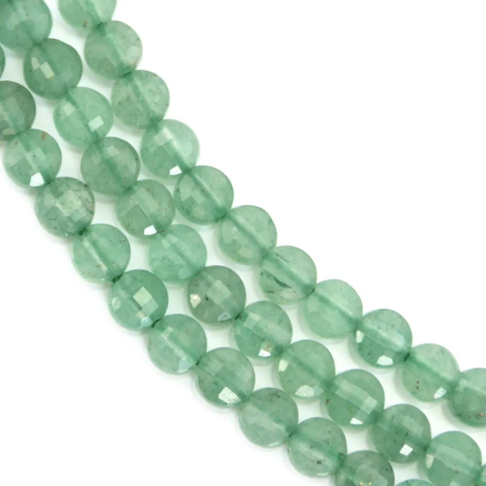 Aventurine rond plat facetté 4mm x 39cm