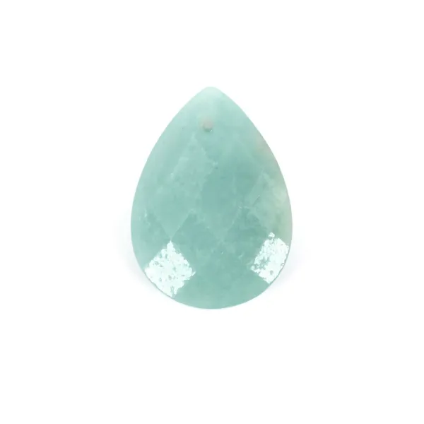 Pendentif Amazonite goutte facetté 13x18mm x 1pc