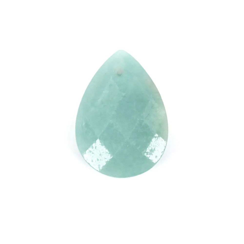 Pingente gota de Amazonite facetada 13x18mm x 1pc