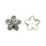 Nacre grise en fleur à 5 pétales 15mm x 1pc