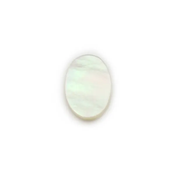 Cabochon nacre, de forme ovale plate, 10x14mm x 2pcs