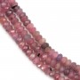 Rubis rouge,en forme de rondelle facette 3x4.5mm x 39cm