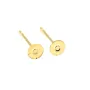 Pino de orelha de disco de 4mm - aço inoxidável banhado a ouro 304 x 4pcs