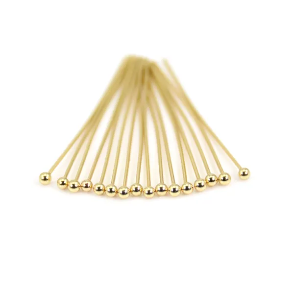 Clous tête boule 35x0.6mm - Acier Inox 304 doré x 10pcs