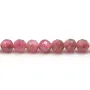 Tourmaline dark pink, in shape of round faceted, measuring 4mm x 6pcs