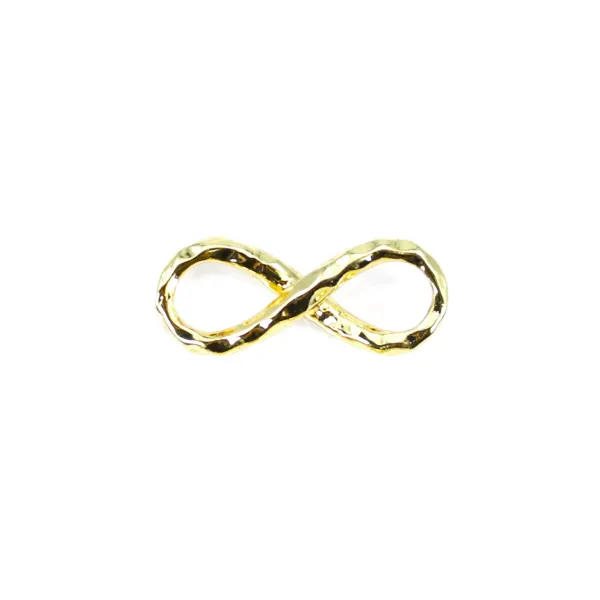 Intercalary the infinity stuck by "flash" gold on brass 5.5x14mm x 5pcs