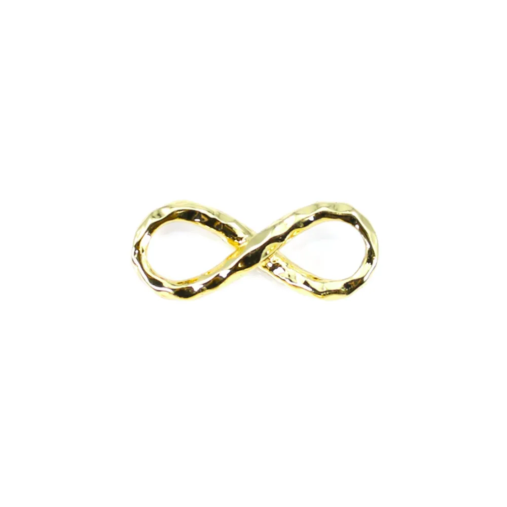 Intercalary the infinity stuck by "flash" gold on brass 5.5x14mm x 5pcs