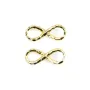 Intercalary the infinity stuck by "flash" gold on brass 5.5x14mm x 5pcs