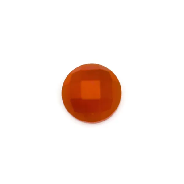 Cabochon cornaline ronde facette 6mm x 2pcs