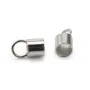 Terminators for cords, 925 Sterling Silver Rhodium  3mm x 4pcs 