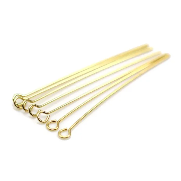 Clou tête anneau 40x0.6mm Acier Inox 304 doré x 10pcs