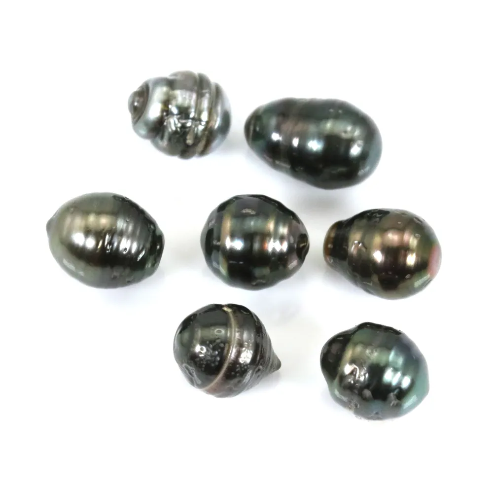 PERLES NOIRES DE TAHITI - Paire Non Percée 12,4mm + Certificat - Perles De Culture Rares