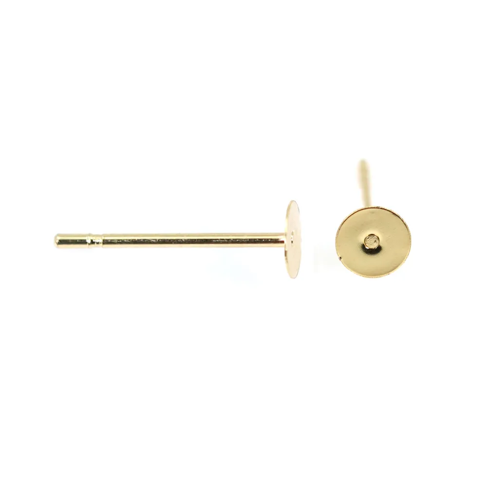 Orecchino a disco da 4 mm - Acciaio inossidabile placcato oro 304 x 4 pz
