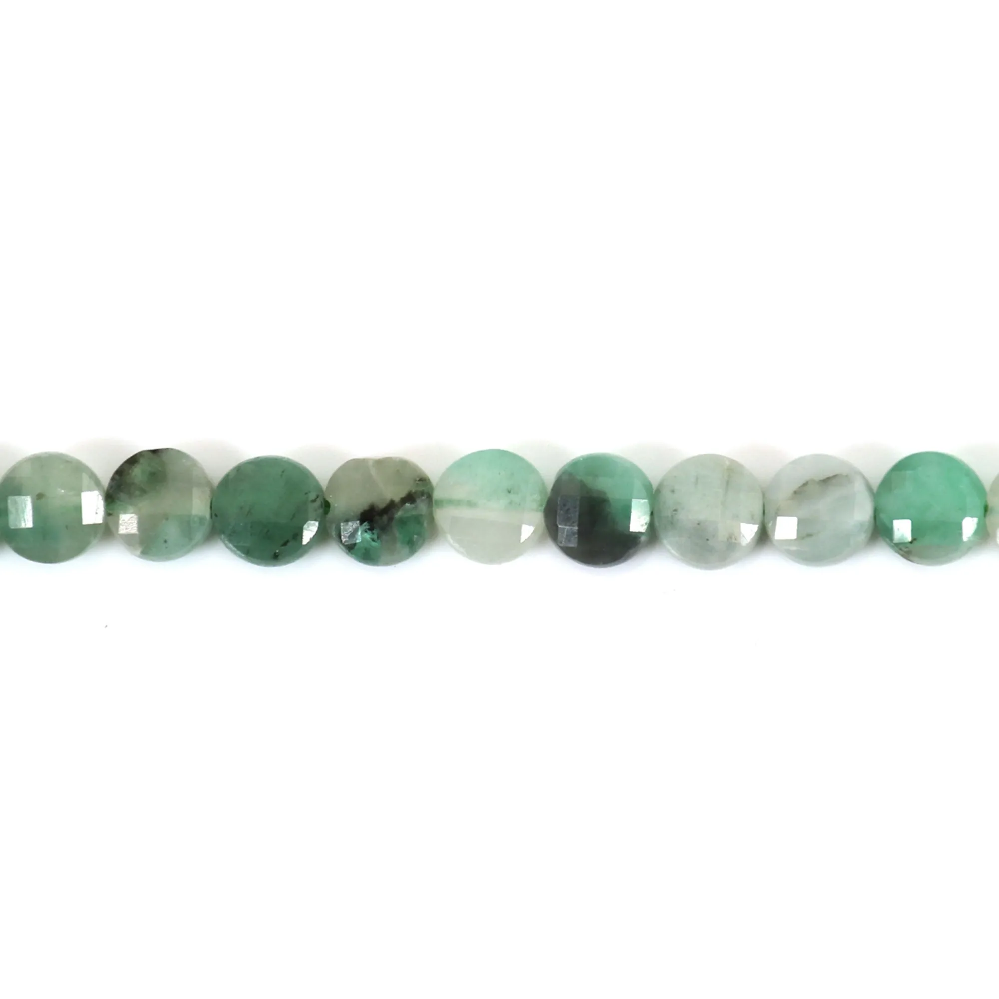 Bracelet Perles émeraude Naturelle – Fait Main – Argent – 7,5 Pouces – Pierre Verte De Zambie – Idéal Noël