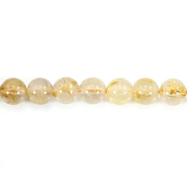 Rutilquarz goldfarben rund 8mm x 40cm