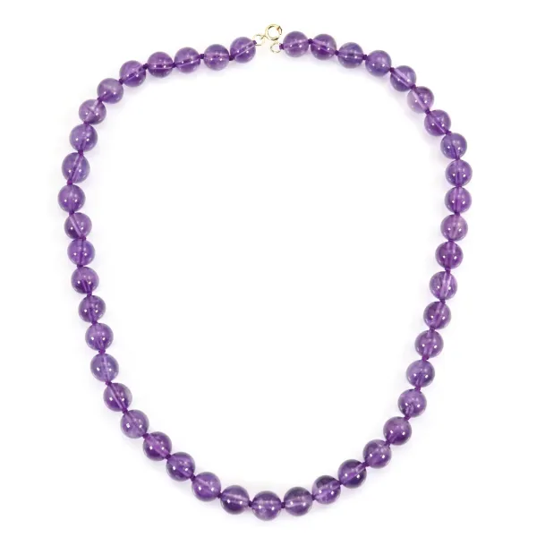Round Amethyst necklace 8mm x 1pc