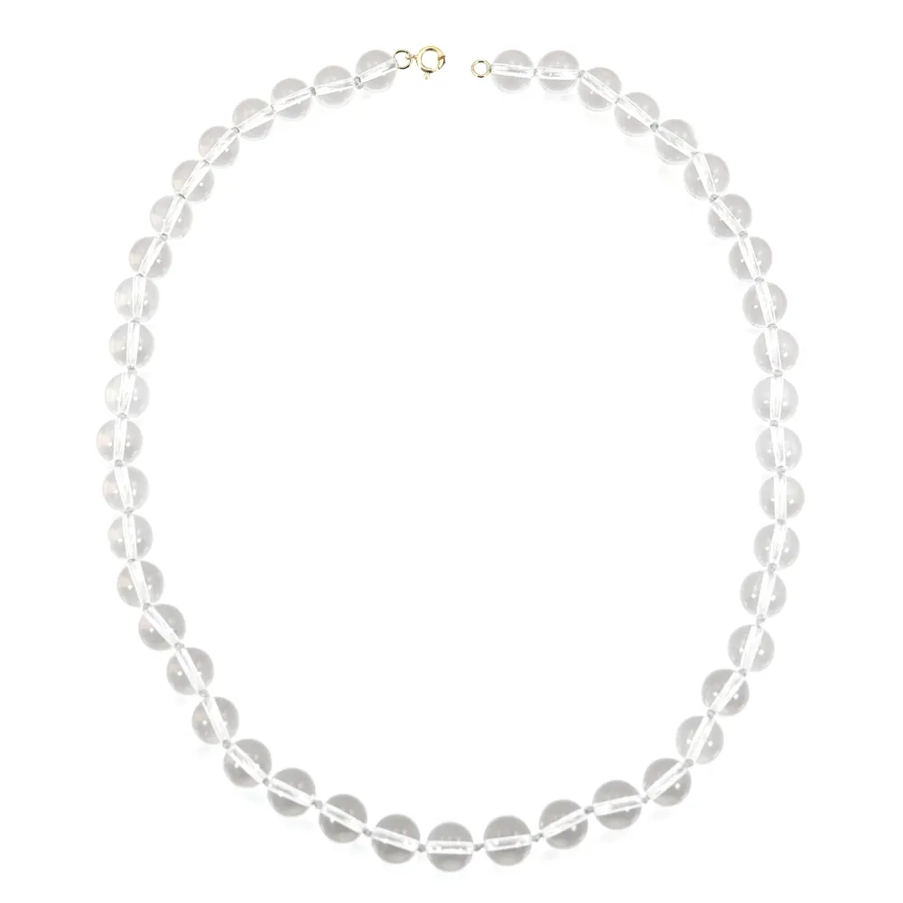 Collar de cristal de roca redondo 8mm x 1pc