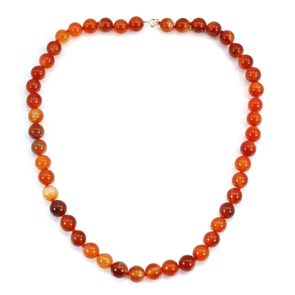 Collana di corniole rotonde 8mm x 1pc