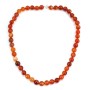 Collana di corniole rotonde 8mm x 1pc