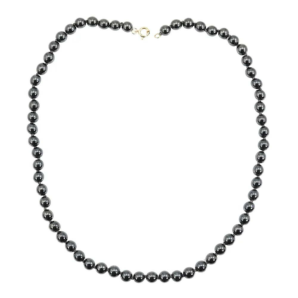 Collar Hematites Redondo 6mm x 1pc