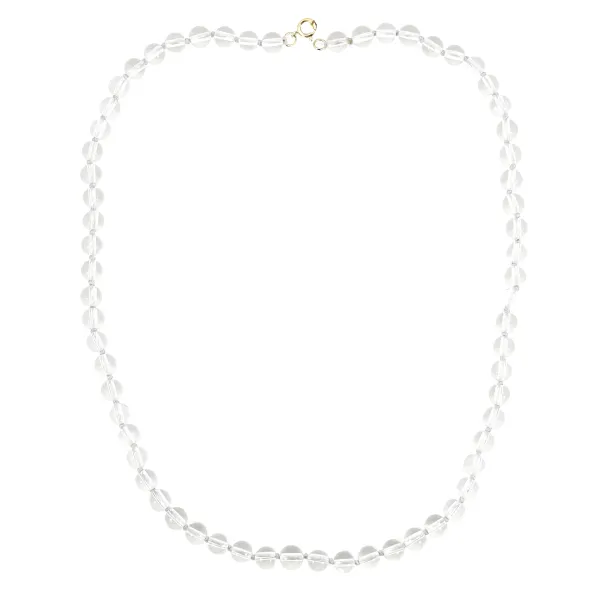 Collar de cristal de roca redondo 6mm x 1pc