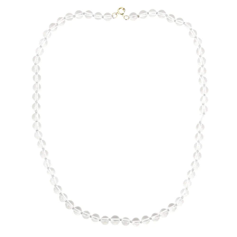 Colar de Cristal de Rocha Redondo 6mm x 1pc