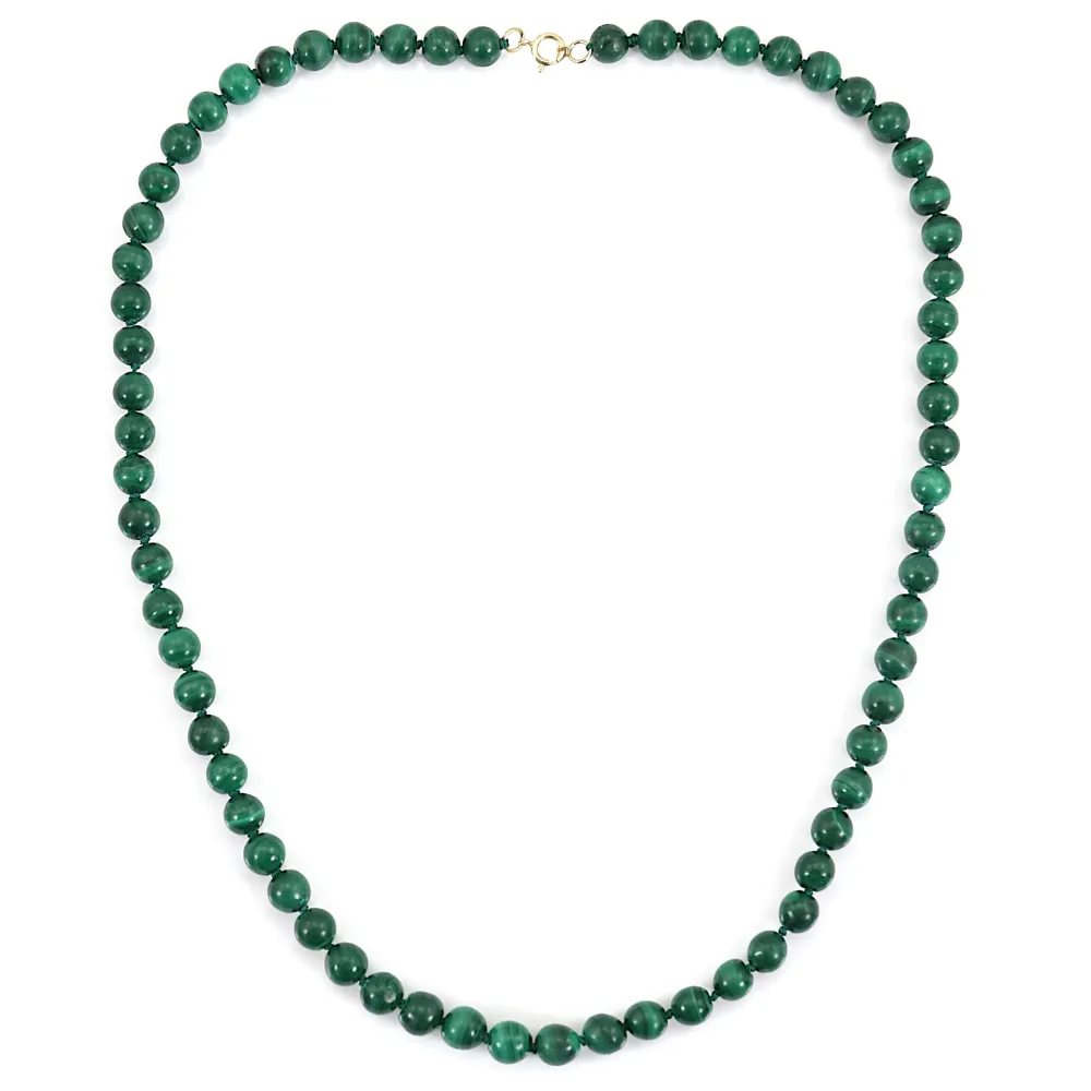 Collana di malachite rotonda 6mm x 1pc