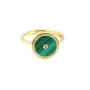 Einstellbarer Ring für 10mm Donut-Cabochon - Zirkoniumoxid - Vergoldet x 1Stk