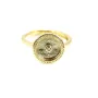 Adjustable ring for 10mm donut cabochon - zirconium oxide - Gold x 1pc
