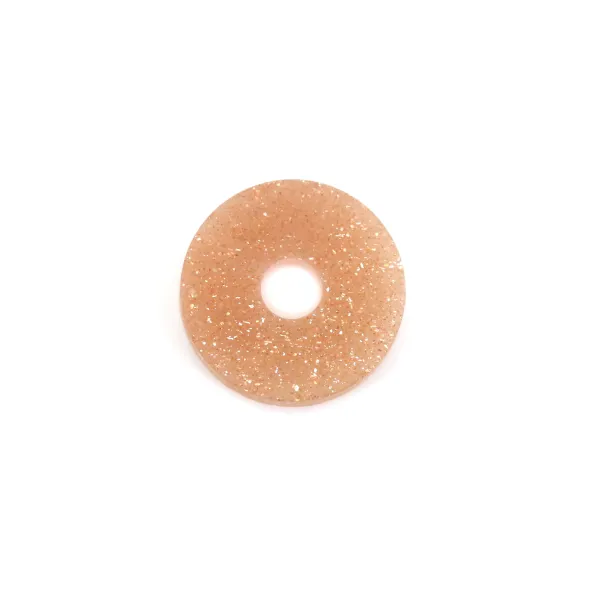 Cabochão Pedra da lua laranja donut 10mm x 1pc