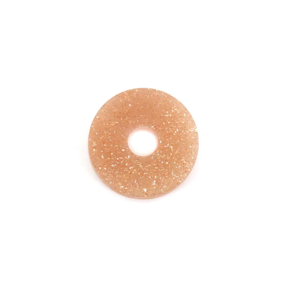 Cabochão Pedra da lua laranja donut 10mm x 1pc