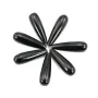 Obsidian drop half drilled 7x23mm x 1pc