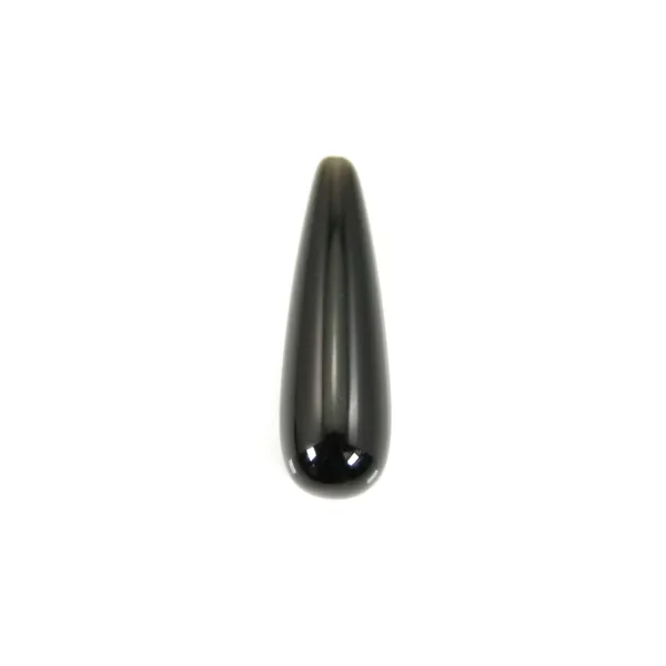 Obsidian Tropfen halb durchbohrt 7x23mm x 1Stk