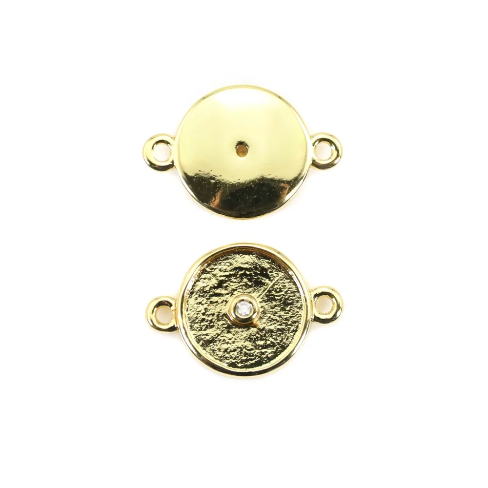 Espaçador para Cabochão Donut 10mm - Óxido de Zircónio - Ouro x 1pc